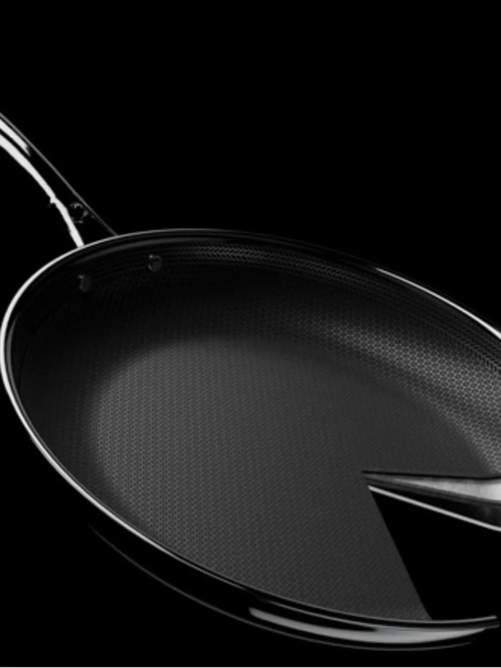 Hexclad used 12 inch Nonstick Wok Pan - Black & Silver Stainless Finish